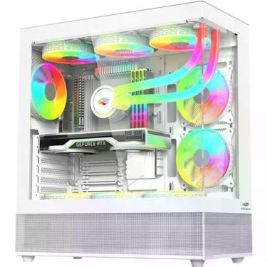 Imagem de Gabinete Gamer Aquarius MT-G850 Mid Tower ATX, Micro ATX e Mini ITX em Vidro Temperado com Painel USB Tipo C Branco