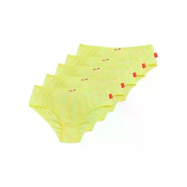 Imagem de Kit com 5 Calcinhas Infantil Sanny 212830, Amarelo, 10
