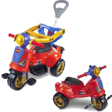 Imagem de Triciclo Infantil De Passeio E Pedal Andador Avespa Pink Maral, Vermel