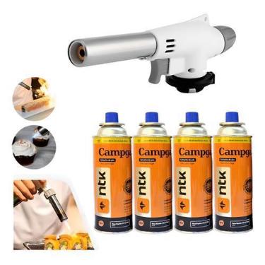 Imagem de Kit C/4 Refil + Maçarico Portátil Com Regulagem Gourmet2 - NAUTIKA