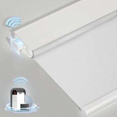 Imagem de MANSNIX Persianas blackout motorizadas sem perfuração com controle remoto | Instalação sem ferramentas, funciona com Tuya e Alexa via Hub, sem fio, compatível com animais de estimação e locatários