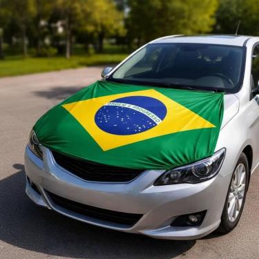 Imagem de Bandeira Brasil Capô Carro Estampa Brasil Entrega Agil - Rick Imports