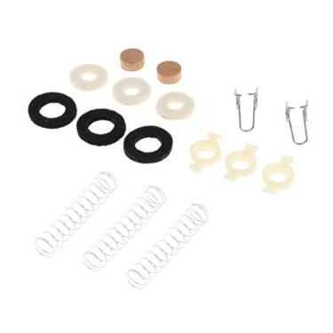 Imagem de WeiLaiKeQi Conjunto de 16 kits de reparo de válvula de pistão de trompete almofada de feltro para peças de corneta de trompete