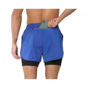 Imagem de Shorts Esportivos Masculinos 2 Em 1 De Secagem Rápida Para Corrida, Ac