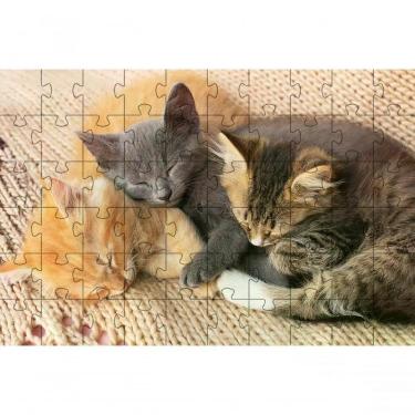 Imagem de Quebra-cabeça Educativo Gatinhos Que Encantam e Ensinam para Estimular Memória e Concentração em Idosos Coleção Tea
