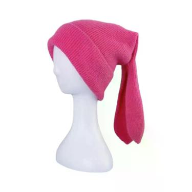 Imagem de Gorro Feminino De Inverno Com Orelhas De Coelho, Macio, Quente E Fofo,