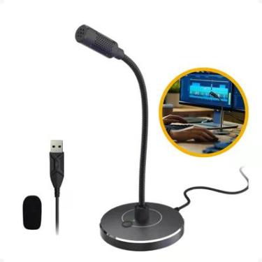 Imagem de Microfone de Mesa CMTECK G009 USB com Cancelamento de Ruído  Preto