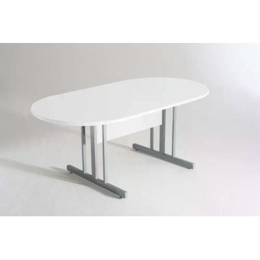 Imagem de Mesa Reunião Oval 1800mm Branco/cinza Mdf 15mm - SchoolCenter