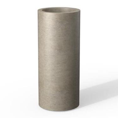 Imagem de Kante Vaso cilíndrico de 45 cm de altura, vasos grandes redondos com orifício de drenagem, feito com concreto, adequado para plantas internas e externas, decoração de casa, concreto envelhecido