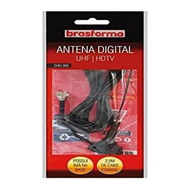 Imagem de Brasforma SHD300 Antena Interna Digital com Cabo, Preto, 2.5 m