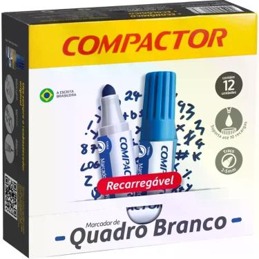 Imagem de Pincel Quadro Branco QB Recarregavel Azul - Compactor