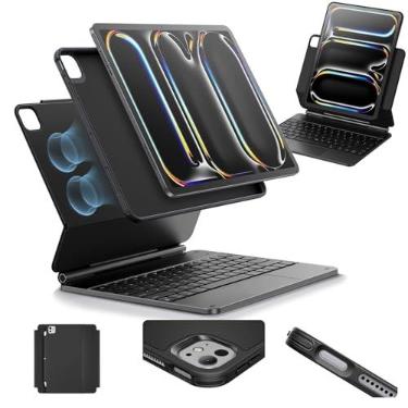 Imagem de ESR Capa para iPad Pro 11 polegadas M4 2024 com teclado, capa de teclado para iPad Pro 11 (5ª geração) com suporte magnético de fácil configuração, modos retrato/elevado, capa protetora removível,