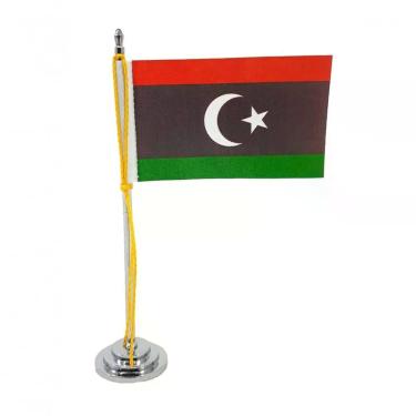 Imagem de Mini Bandeira De Mesa Da Líbia 15 Cm Poliéster