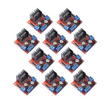 Imagem de DEVMO 10 pacotes de módulo de placa de controle de acionamento do motor L298N ponte dupla H DC Stepper compatível com projetos elétricos Ar-duino, robô de carro inteligente