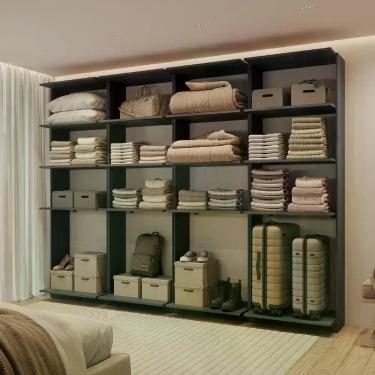 Imagem de Guarda-Roupas Closet Modulado Alasca 240cm 4 Peças com 12 Prateleiras 