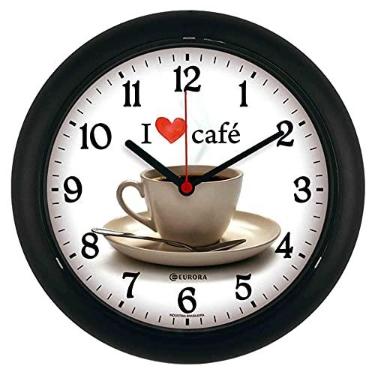 Imagem de Relógio De Parede Eurora Cozinha Café Preto 6586