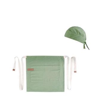 Imagem de Avental de Cintura Verde Bandana Algodao Cozinha Bar Vegano - CASACHA