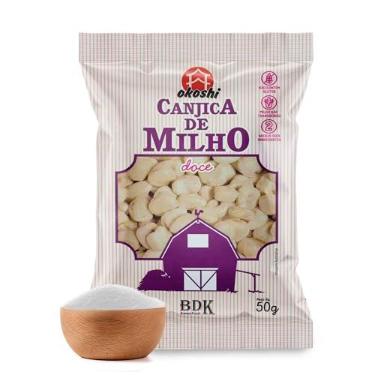 Imagem de Pipoca de Canjica com Açúcar Orgânico Okoshi, 50g | Baixa Caloria, Vegano, Sem Glúten, Sem Lactose, Sem Gordura Trans, Kosher