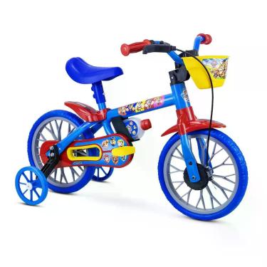 Imagem de Bicicleta Infantil Aro 12 Com Rodinhas Patrulha Canina - Nathor, Azul,