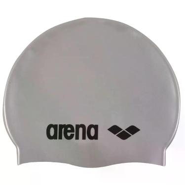 Imagem de Touca de Natação Classic Silicone Arena, Prata, Preto, Unissex, Único