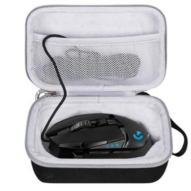 Imagem de worfty Estojo de transporte para mouse Logitech G502 Hero de alto desempenho/G502 X Plus Lightspeed (somente capa) (preto)