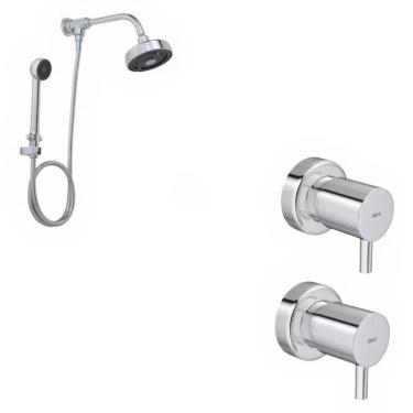 Imagem de Kit Chuveiro Acqua Plus C/ Desvi + 2 Acab De Registro Link Deca - DECA