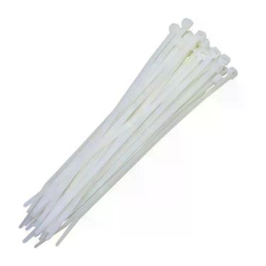 Imagem de Abraçadeira de Nylon 2,5x100mm Auto-Travante para Cabos e Fios Branca com 100 Unidades NWT