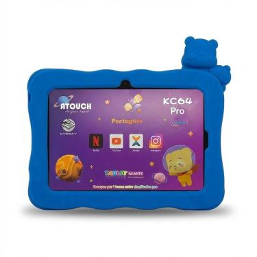 Imagem de Tablet Infantil Urso Azul com Capa Protetora de Silicone, Controle Par