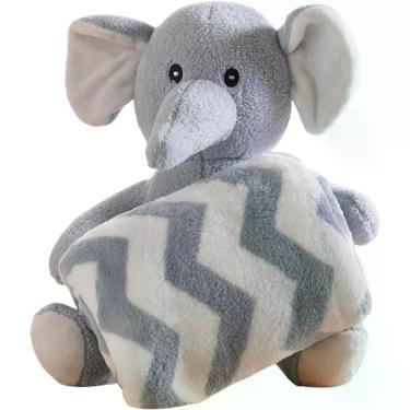 Imagem de Bichinho De Pelúcia Floresta New Com Manta Bebê 100x75cm Elefante