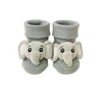 Imagem de Meia Antiderrapante para Bebê 0 a 12 Meses 3d Bichinhos - Plin Baby, E