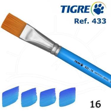 Imagem de Pincel Tigre 433 - Chato Sintético Dourado, 16