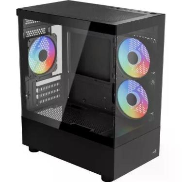 Imagem de Gabinete Gamer Aerocool Viewport USB-C V1 Preto Lateral Vidro Temperad