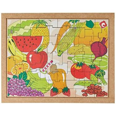 Imagem de Carlu Brinquedos - Frutas e Legumes Quebra-Cabeça da 55 Peças, 4+ Anos, Multicor, 1300