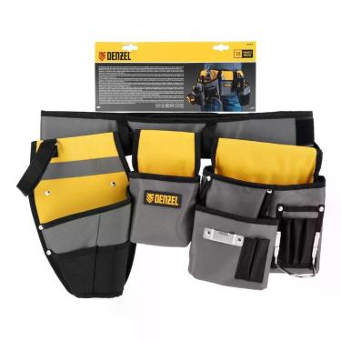 Imagem de Cinto Porta Ferramentas 14 Bolsos Capacidade 12kg Volume 4L Design Ergonômico Denzel