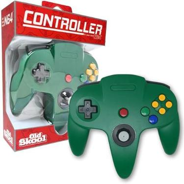 Imagem de Old Skool N64 Wired Game Controller Joystick for Nintendo 64 - Green Gamepad