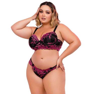 Imagem de Kit 5 Conjunto de Lingerie Sensual Plus Size calcinha e sutia com Aro 
