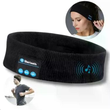 Imagem de Bandana Preta com Fone de Ouvido Sem Fio para Exercícios em Casa - BLA
