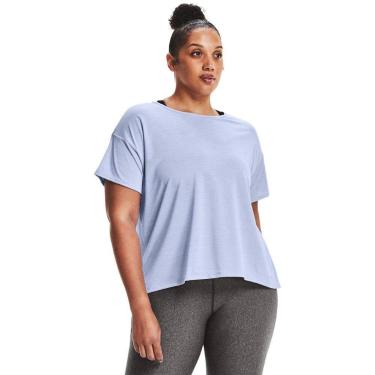 Imagem de Camiseta de Treino Plus Size Feminina Under Armour Tech Vent SS, Azul,