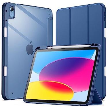 Imagem de JETech Capa para iPad (A16) 11ª/10ª Geração (2025/2022) com Porta Pencil, Case Traseira Transparente e Fina À Prova de Choque para Tablet, Despertar/Dormir Automático (Marinha)