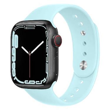 Imagem de Pulseira esportiva de silicone para Apple Watch SE/SE2 3/Series 11 10 9 8 mm, 49 mm e 38 mm, 40 mm, 44 mm, 41 mm, 45 mm, 42 mm, 46 mm, 49 mm, 38 mm, Ultra/Ultra2 3, feminino e masculino