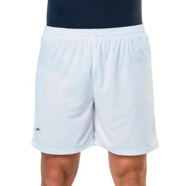 Imagem de Shorts Calção Masculino Futebol Elite Cós Elástico Poliéster, Branco, 