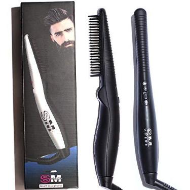 Imagem de Pente alisador de barba, escova modeladora de cabelo, ferro de barba para viagem, multifuncional