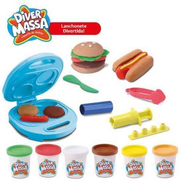 Imagem de Kit massinha de modelar - lanchonete faça lanche de massinha - diverto
