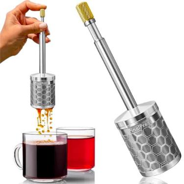 Imagem de FinalPress Cafeteira e chá – Pressione o êmbolo para preparar em qualquer lugar – Aço inoxidável 304