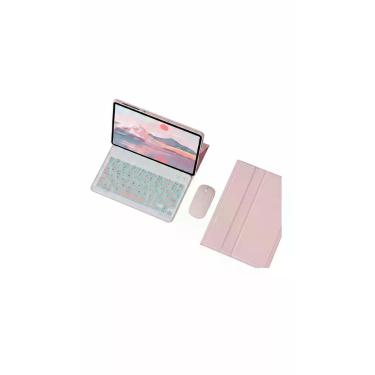Imagem de Capa Tablet c/ Teclado Retroiluminado e Mouse Rosa - Congratulations S