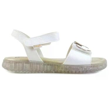 Imagem de Sandália Infantil Meninas Pampili Candy Branco - 1233, Branco, 32