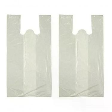 Imagem de Sacola Plástica Reciclada Sacola Branca Reciclada 30x40 Pacote 5 kg Suporta Mais de 10 kg Branco Higipack