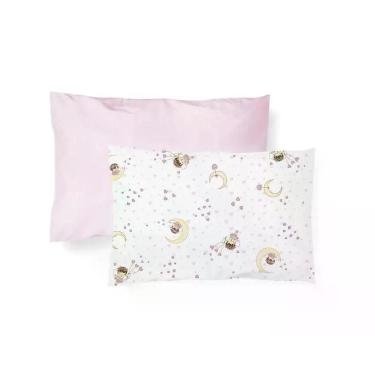 Imagem de Kit Fronha Bebê Com 2 Pçs 40cm x 28cm Fada Lua Papi
