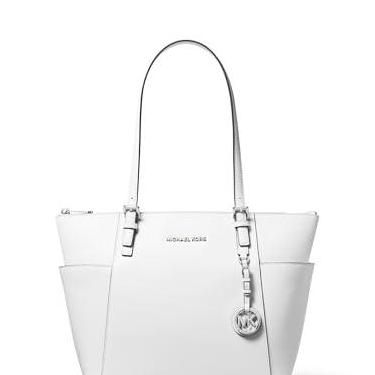 Imagem de Michael Kors Bolsa com zíper superior Jet Set, Ferragens prateadas/branco óptico, One Size