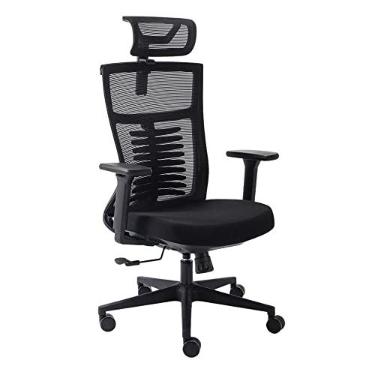 Imagem de Elements Cadeira de Escritorio Ergonômica Vertta com Apoio Lombar e Cabeça, Preta